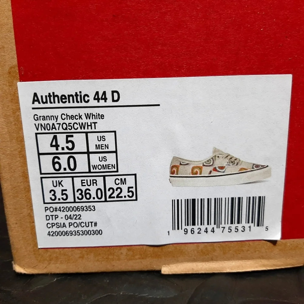 Vans Granny Check Authentic 44 DX Skate Shoes Sneakers White VN0A7Q5CWHT - Picture 9 of 11